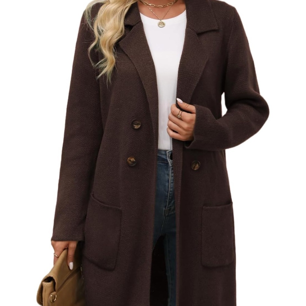 CiCiBird Brown Knit Longline Cardigan – Size Small